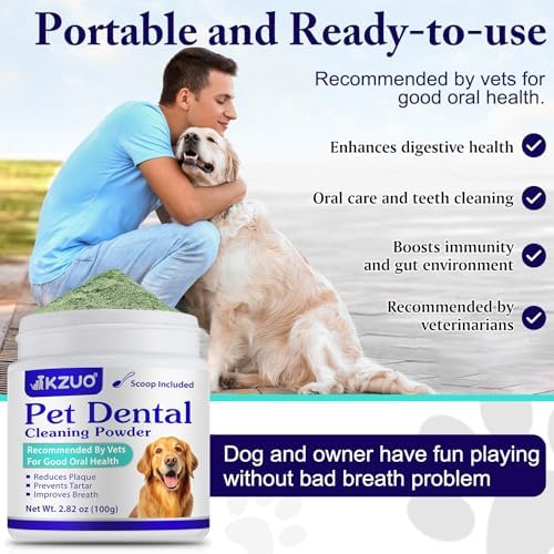 Dog Teeth Cleaning Powder - Dog Dental Powder - Dog Breath Freshener - Targets Tartar & Reduces Plaque & Bad Breath - Teeth Cleaning Made Easy Eliminate - for Small, Medium, Large Dogs (2PCS)