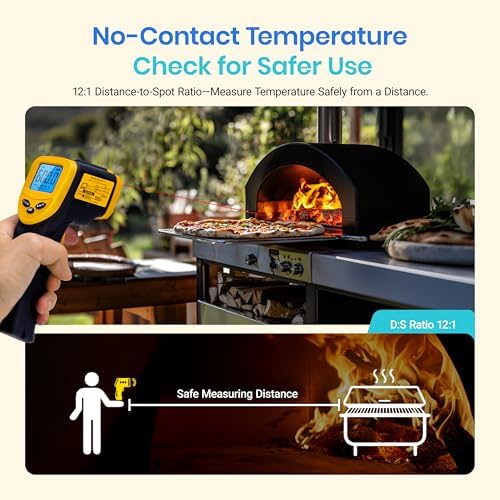 Etekcity Infrared Thermometer Laser Temperature Gun 774, Meat Food Candy Oven Thermometer for Griddle Accessories, Heat Gun for Cooking Refrigerator Tools, Yellow, -58ยฐF to 842ยฐF