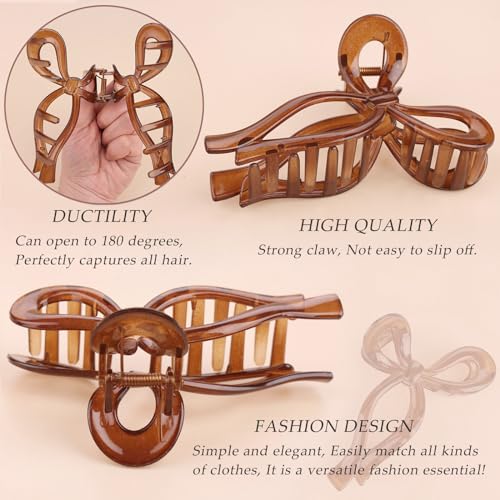 3 Pcs Bow Hair Clips Elegant Hair Claw Butterfly Hair Accessories for Girls Nonslip Butterfly Clips Hair Styling Accessories for Women