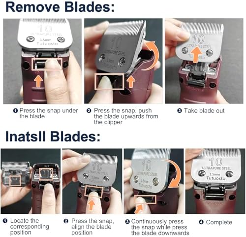 10# Clipper Blades Pet Grooming Clipper Replacement Blades Detachable Blade Compatible with andis/wahl/Oster Dog Clippers 3PCS