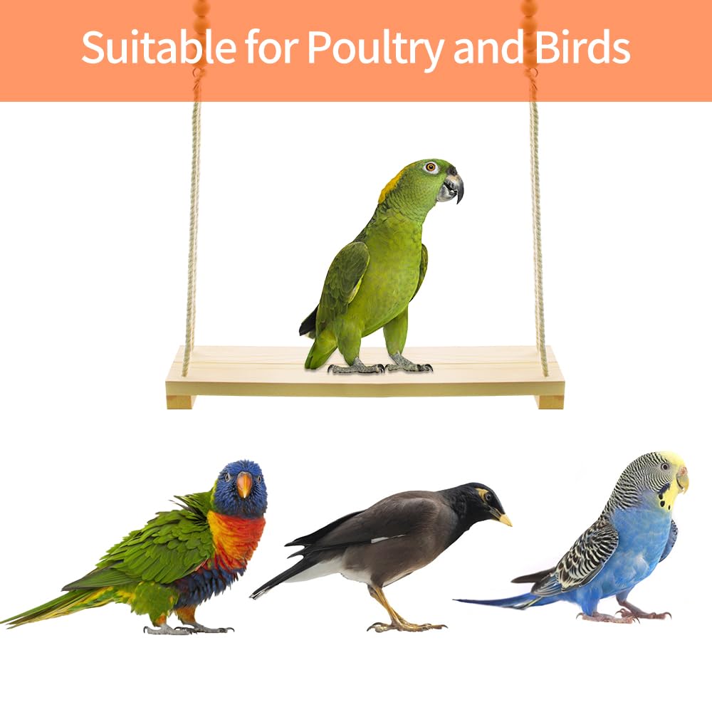 Chicken Swing Toy, 2 Pack Chicken Toys, Wood Chicken Swing Toy, Wood Chicken Swing for Chickens Rooster Poultry Parrots