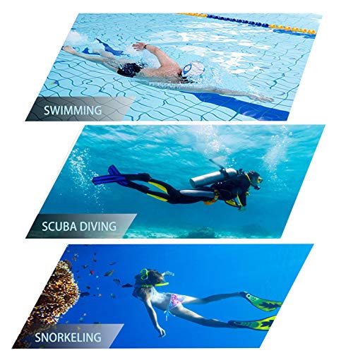 DIPUKI Snorkeling Gear for Adults Snorkel mask Set Scuba Diving mask Dry Snorkel Swimming Glasses Swim Dive mask Nose Cover Youth Free Diving (Red+Yellow(2 Pack))