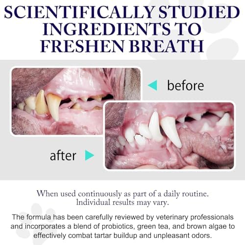 Dog Teeth Cleaning Powder - Dog Dental Powder - Dog Breath Freshener - Targets Tartar & Reduces Plaque & Bad Breath - Teeth Cleaning Made Easy Eliminate - for Small, Medium, Large Dogs (2PCS)
