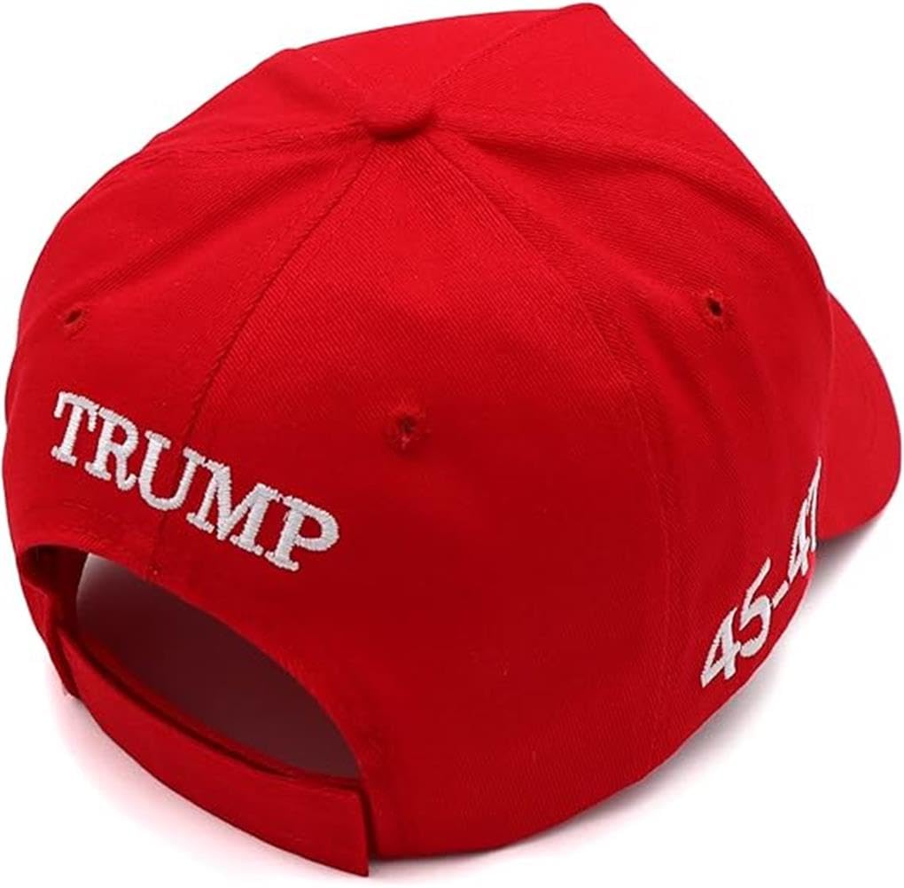 Trump 2024 45-47 Make America Great Again MAGA Hat Donald Trump Slogan with USA Flag Embroidered Adjustable Baseball Cap Black