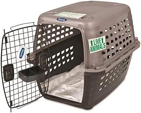 Petmate Vari Dog Kennel - Portable Dog Carriers & Crates for Large Dogs, Airline-Friendly, Durable Plastic, Pet Carrier For Home and Travel, 36 Inches, Taupe and Black, With Travel Kit