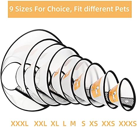 Plastic Pet Recovery Collars & Cones for Dogs and Cats After Surgery Adjustable Dog Neck Cone Surgical Elizabeth E-Collar Prevent Biting and Stop Licking Wound (XXL)