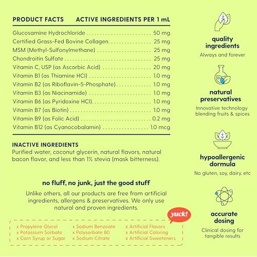 Taily Multivitamin with Liquid Collagen for Dogs and Cats β 12-in-1 Super Daily Formula for Joint, Gut, Allergy, Immune, Skin, Coat, and Urinary Tract Support - Liquid Collagen, Glucosamine for Dogs