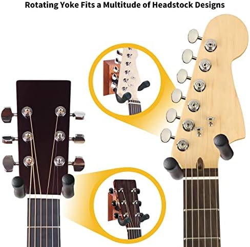 3 Pack Guitar Wall Mount, Wood Guitar Wall Hanger, Guitar Hook, Guitar Accessories for Acoustic Electric Bass Guitar Ukulele Banjo Mandolin