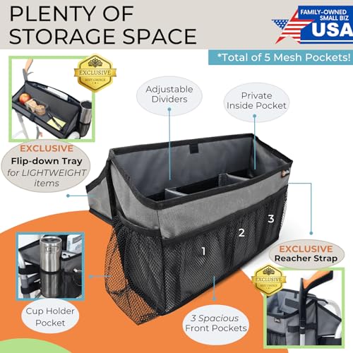 Walker Basket for Folding Walker, Walker Tray for Walker Bag for Walker Grabber Strap f/Walker Bag for Walkers Basket for Walker Bags for Folding Walker with Wheels Walker Accessories for Walker-GRAY