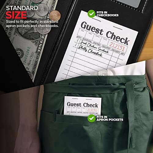 Stock Your Home Black+White Guest Check Books for Servers (10 Pack) Server Note Pads, Waiter Checkbook, Food Receipt Book, Restaurant Order Pad, Paper Checks, Waitress Accessories, 500 Total Tickets