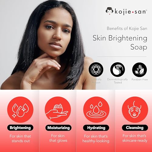 Kojie San Skin Soap - Original Kojic Acid Soap that Reduces Dark Spots, Hyperpigmentation, & Scars with Coconut & Tea Tree Oil – 65g x 6 Bars