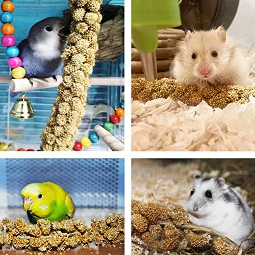 Jmxu's 2LB Spray Millet Treat for Birds Parakeets, Natural Sun-Dried Birds Millet for Cockatiel, Finches, Parrots, Hamster