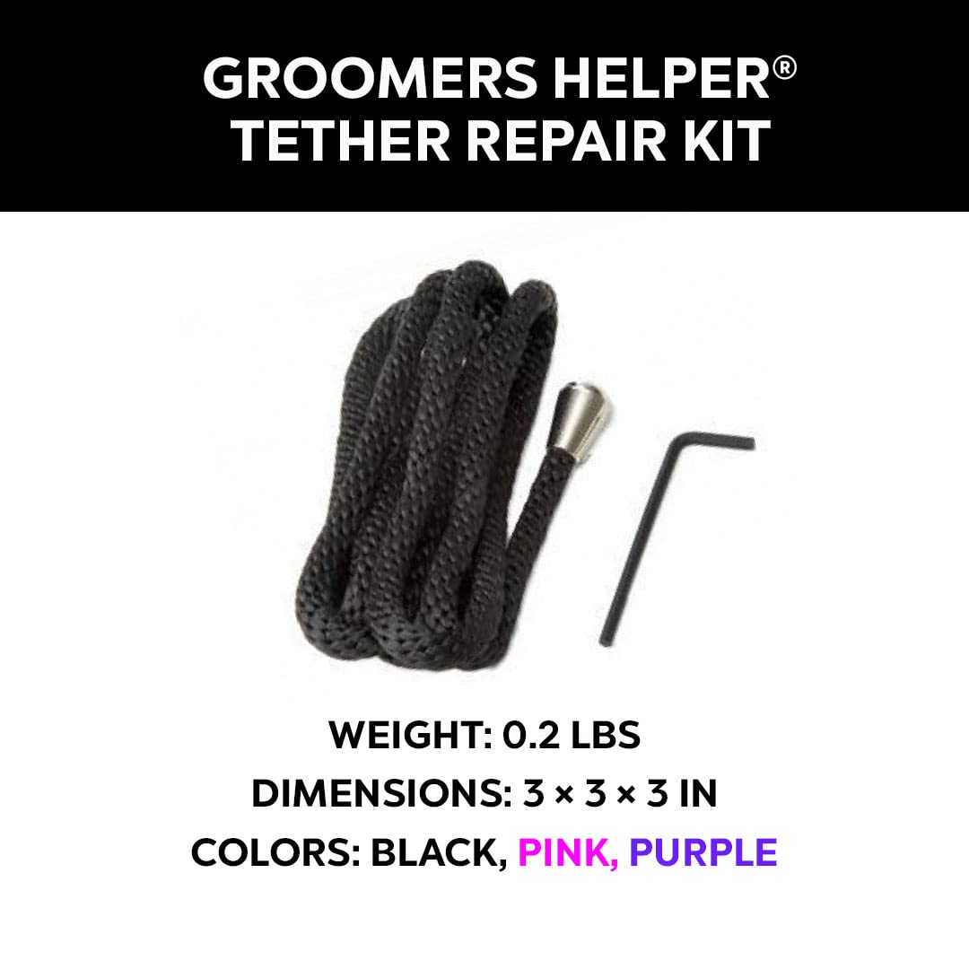 Groomers Helper® Tether Repair Kit - Pet Grooming, Bathing & Trimming Tools (Black)