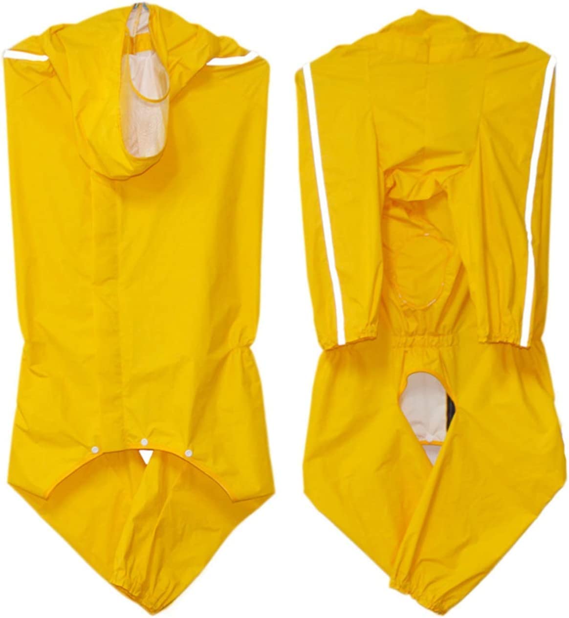 Leowow Dog Raincoat, 4 Legs Large Dog Rain Jacket with Reflective Stripe,Dog Hooded Waterproof Raincoats for Big Dogs,Large Breeds Dogs Rain Jackets with Legs,Tail(Yellow,9XL)