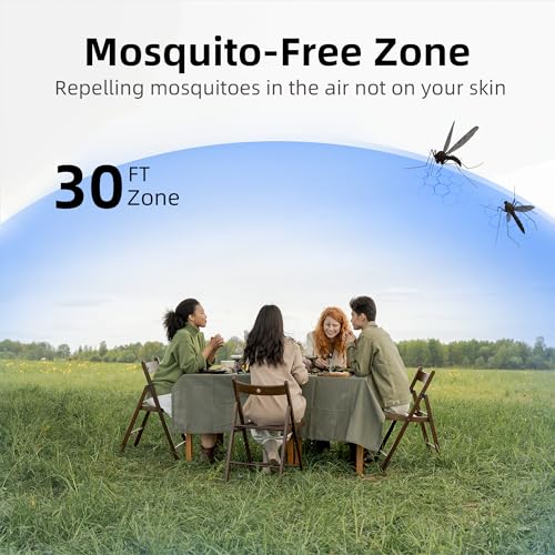 Mosalogic Mosquito Repeller Outdoor Patio Effective Pest Repellent Portable Mosquitoes Repel- No Candles or Flames, Deet-Free, No Spray, Include 6-Hr Refills,Scent -Free Bug Spray Alternative