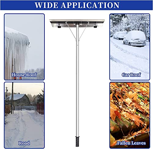 20 Feet Aluminum Snow Rake, with 25.5 Inch Blade, 5 Extension Tubes & Anti-Skid Handle, Telescoping Snow Removal Tool for Removing Snow, Leaves, Debrisβ¦