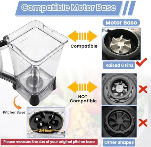 Replacement Pitcher 72 oz XL Compatible with Ninja Blender (New Model) BL610, 72oz Crushing Pitchers Replacement for Ninja BL710WM BL710WMC CO610B CO650B CT610