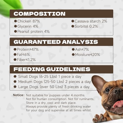Chicken Rings Dog Treats, Natural Chicken Breast Jerky Rawhide-Free Soft Chews Healthy Dog Training Treats for Small Medium Large Breed 10.54oz
