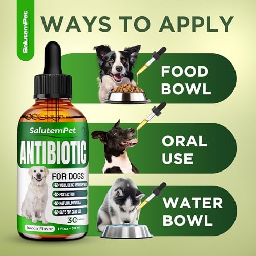 Dog Antibiotics | Natural Antibiotics for Dogs to Help with Infections, Cough, Allergies | Dog UTI Treatment for All Breeds | Puppy & Dog Itch Relief | No GMOs | 2 Oz