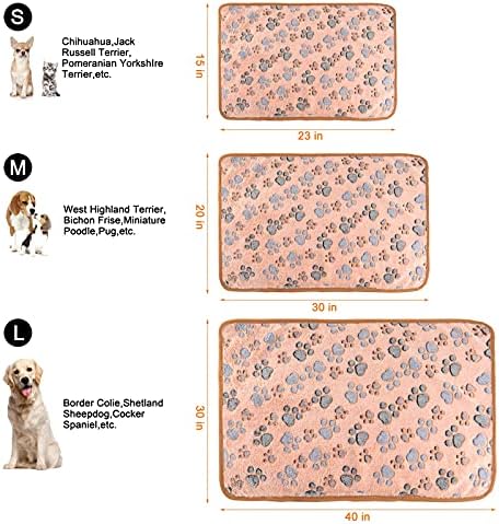 3 Pack Cat and Dog Blanket Soft & Warm Fleece Flannel Sleep Mat, Great Pet Throw for Puppy, Kitten,Cats,Small Dogs (Small 23" x 15")
