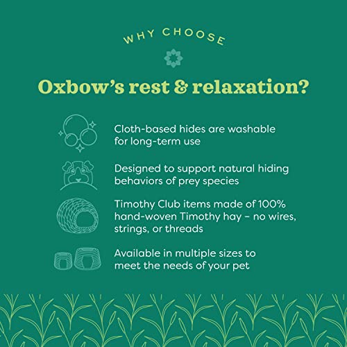 Oxbow Timothy Hay Bungalow, Rabbit & Guinea Pig Hideout, Edible & Hand-Woven Bunny House, No Wires or String, Small Pet Accessories, for Rabbits, Guinea Pigs, Chinchillas & Rats, Medium