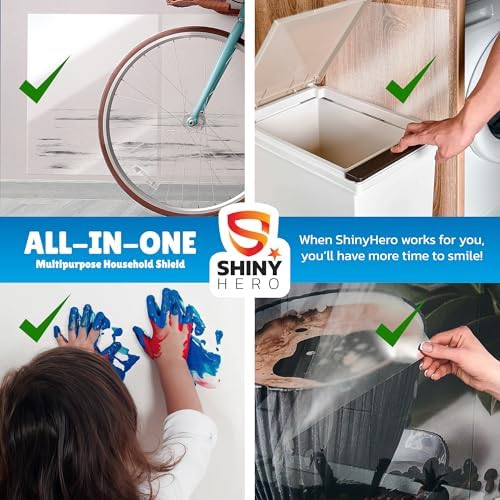 16Pack - Clear Wall & Door Protector from Dog Scratching - Anti Cat Couch Guard Plastic Sheets, Furniture Self-Adhesive Removable Sticky Tape, Transparent Thick Sofa Scratch Deterrent Frame Cover Film
