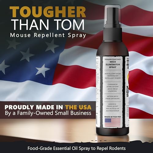Tougher Than Tom Mouse Repellent Spray – 3 Pack - 8 fl oz Premium Cinnamon and Peppermint Oil Spray for Rodents – Effective Mouse Repellent Indoor Spray – Mice Deterrent Spray – All-Natural Formula