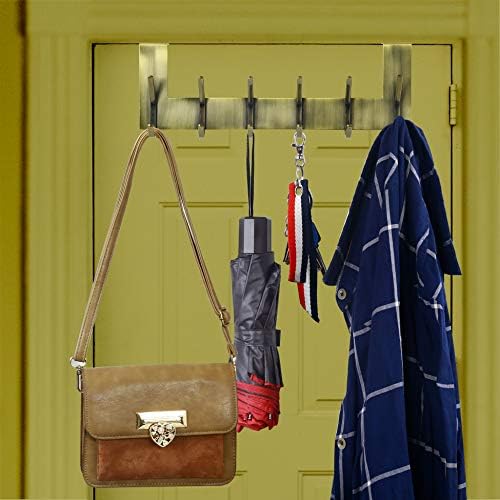 WEBI Over The Door Hooks for Hanging:Over The Door Towel Rack,Over Door Coat Hanger Over Door Coat Rack for Hanging Towels,Hats,Coats,Behind Back of Bathroom,Bronze