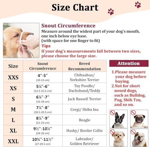 Mayerzon Dog Muzzle, Soft Mesh Muzzles for Small Medium Large Dogs Chihuahua Poodle Husky Labrador Retriever, Breathable Dog Mouth Guard for Biting Chewing Grooming, Allow Panting Drinking (S, Black)