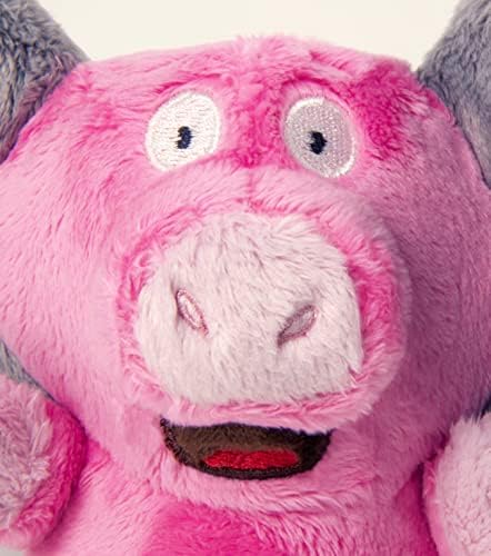 goDog Flips Pig-Elephant Silent Squeak Plush Dog Toy, Chew Guard Technology - Pink, Small