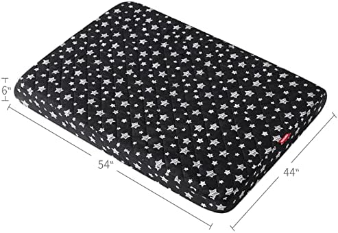 Waterproof Dog Bed Covers Replacement Washable Pet Hair Easy to Remove, Noiseless Quilted Puppy Pet Bed Cover Lovely Black Star Print 44x54 Inches, for Dog/Cat, Cover Only