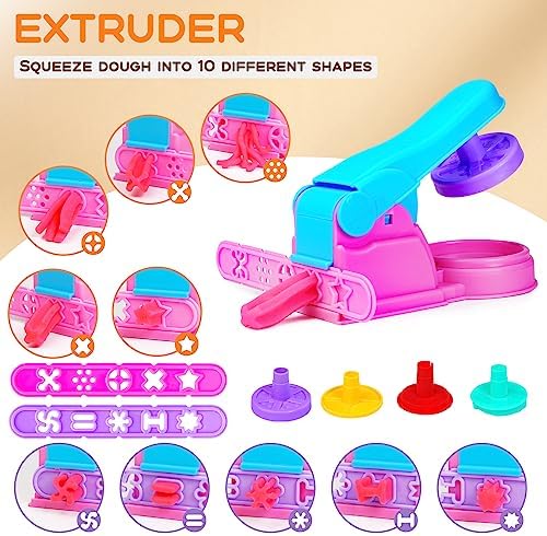 Dough Tool Sets for Kids Toddlers,Cute Dough Accessories with Rolling Pin Dough Mat Storage Box,Party Pack Dough Toys for Kids Age 3-5 4-8,Educational Toys Gift for Birthday Christmas Boys Girls