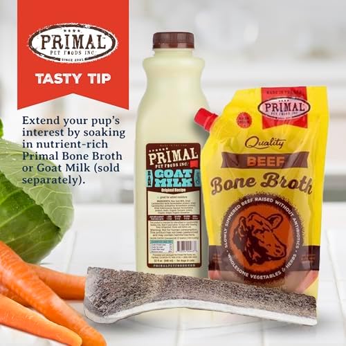 Primal Antlers for Dogs, Grade A Split Stag Antlers for Medium Canines 15-30 lb, Natural Chews for Aggressive Chewers, Naturally Shed, Long Lasting Dog Bones, 1 ct