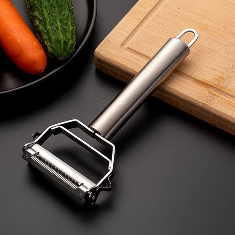 Julienne Peeler, Stainless Steel Vegetable Peeler, Double-Blade Vegetable Slicer, and Fruit Slicer