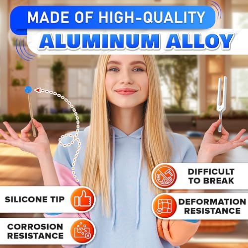 432 Hz Tuning Fork - Chakra Tuning Forks Set with Cleaning Cloth and Bag Sound Diapason Tunning Fork Music Tuning Accessories - Chakra Tuning Fork