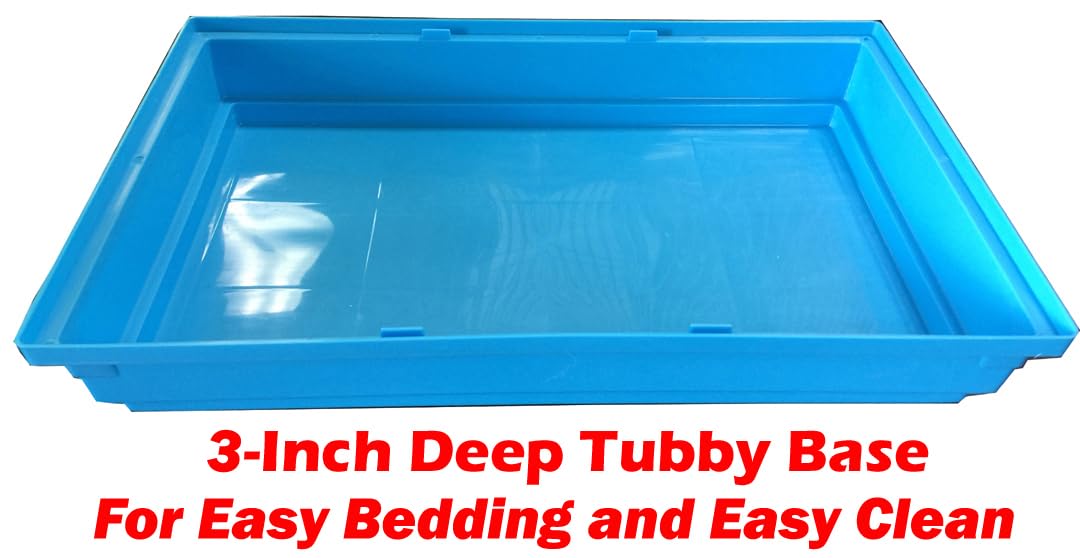 2 Levels Habitat Hamster Home Rodent Gerbil Mouse Mice Rat Wire Cage with Complete Set of Accessories (18" L x 12" W x 15" H, Blue)