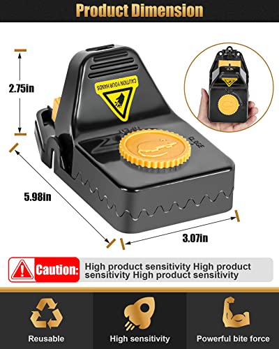 6 Pack Mouse Traps, Large Rat Trap for Home, Instant Kill Trap for Indoor, Reusable Sanitary Safe Mice Traps, Quick Effective Mouse Catcher for Family and Pet