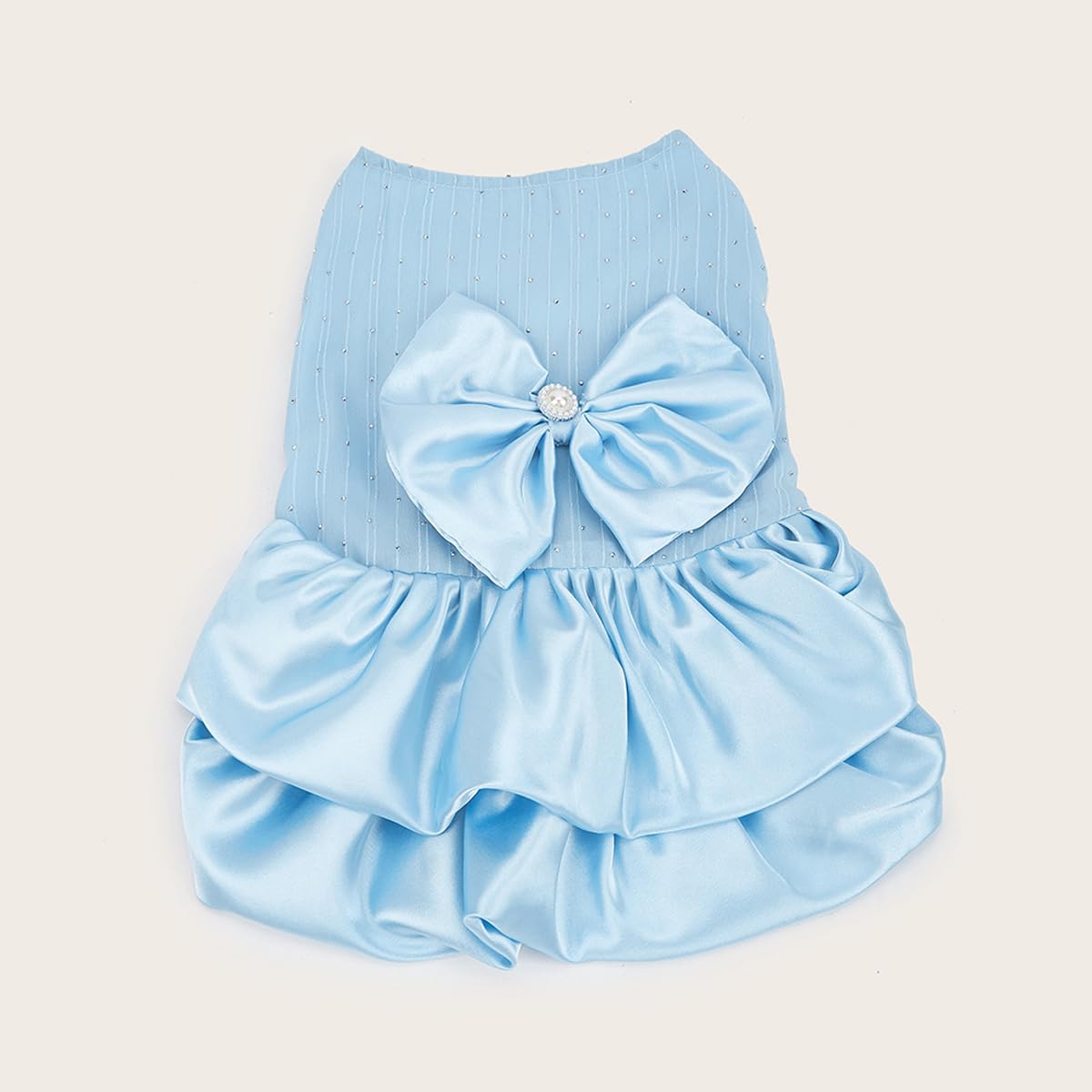 PawPleasure Dog Dress Pet Wedding Dress Princess Puppy Birthday Party Outfit Formal Apparel Girl for Small Medium Dogs Cats (Light Blue, Large)