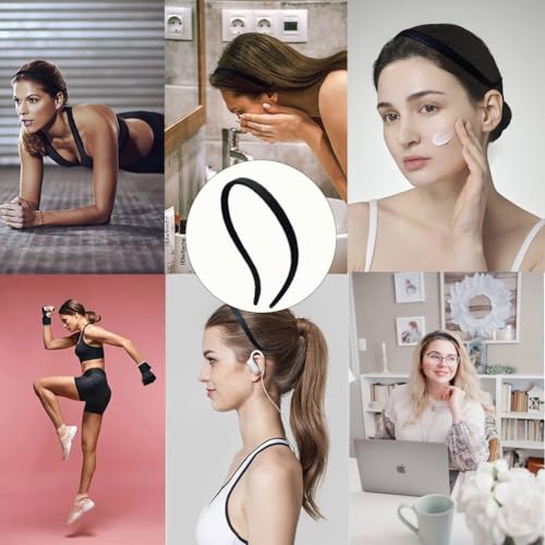 BIKCZEWIN 10PCS Flex No Pressure Headbands for Women Comfortable Plastic Skinny Headache Free Hair Loop No Slip Teeth Comb Hair Accessories for Girls Glasses Friendly
