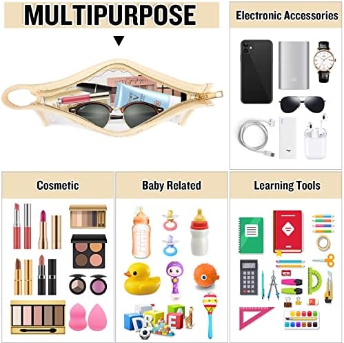 2 Pcs Boho Straw Clear Makeup Letter Bag BEACH Pouch, Sunscreen Bags for Beach Travel Small Cute Chenille Letter SPF Bag Pouch,Waterproof Beach Toiletry Sun Bag Beach Accessories for Women(SPF+SUN)