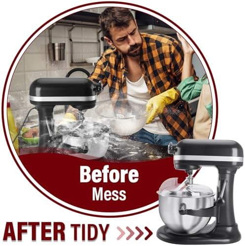 Pouring Shield for KitchenAid Stand Mixers Bowl Lift 6-7 QT Stainless Steel (Only),Safety Pouring Shield,Splatter Guard for Kitchen aid Mixer Bowl,Kitchen aid Accessories and Attachments