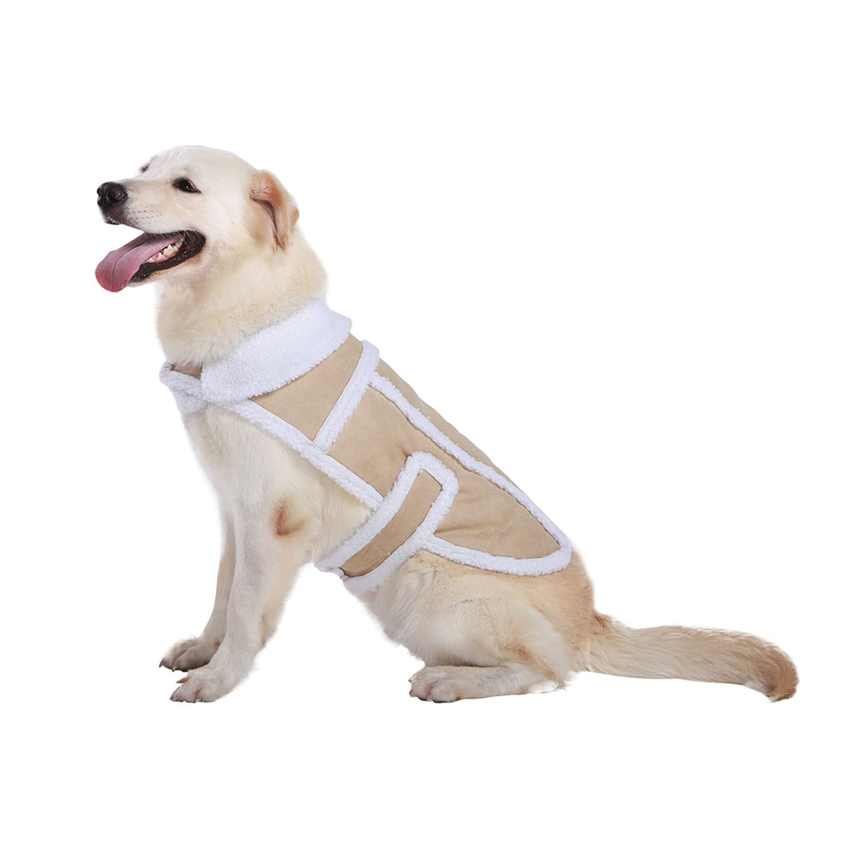 Namsan Medium-Large Dog Coat for Winter, Fleece Dog Jackets with Leash Hole Large Breeds, Warm Doggie Coats for Medium Dogs, Dogs Vest with Adjustable Magic Tape, Easy to Wear, L