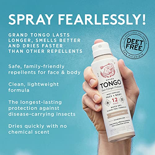 Grand Tongo DEET-Free Green Tea + Mint Insect Repellent with Picaridin- The 12 Hour Protection, DEET Alternative