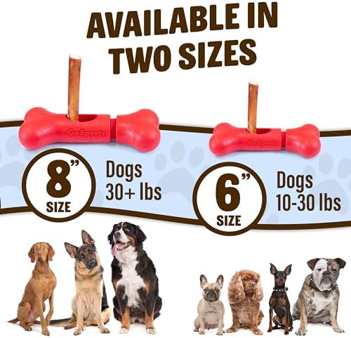 GoSports Chew Champ Bully Stick Holder for Dogs - Securely Holds Bully Sticks to Help Prevent Choking - 6 in or 8 in Size