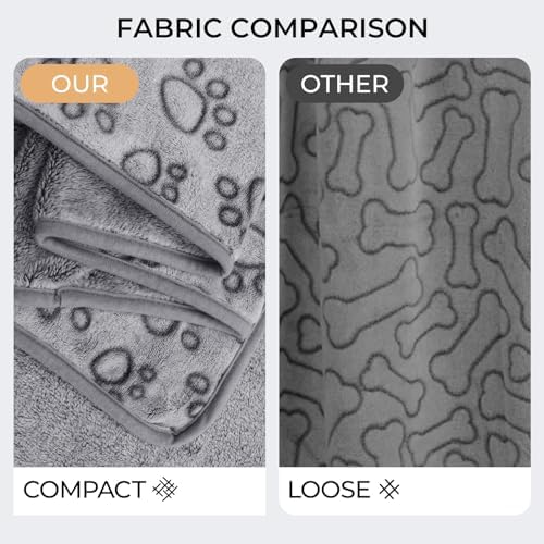 Luciphia 1 Pack 6 Dog Blankets Cat Soft Fluffy Fleece Pet Blanket Warm Cute Print Design Puppy Kitten Doggy Paw Grey Large(41"x31")