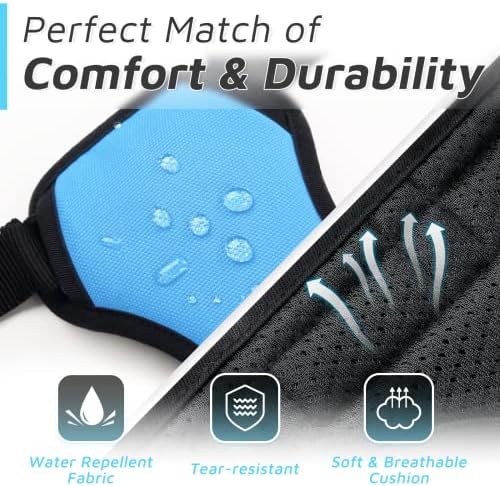 Eagloo Dog Harness Large Breed, No Pull Service Vest with Reflective Strips and Control Handle, Adjustable and Comfortable for Easy Walking, No Choke Pet Harness with 2 Metal Rings, Sky Blue, XL