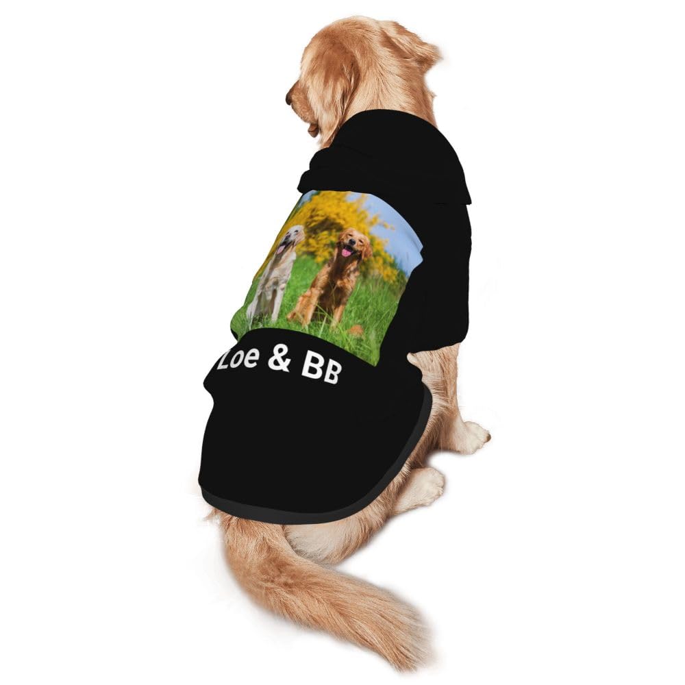 Mynvzrk Custom Dog Clothes with Photo Name Logo Personalized Dog Sweaters for Small Medium Large Dogs Breathable Warm, Yellow, XXL