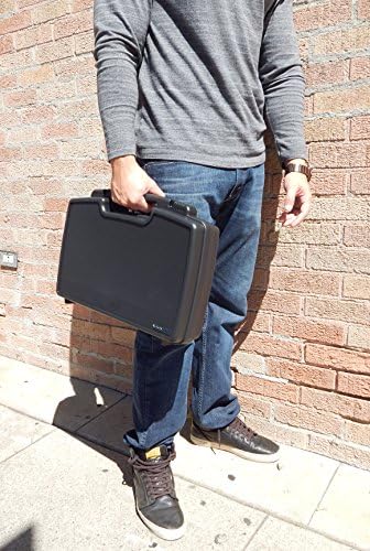 CASEMATIX Hard Travel Case with Foam and Padlock Rings - Customizable Foam Fits Pico Mobile Projectors, Recorders, Microphones and More Small Electronics & Accessories up to 14.5" x 7.5" x 2.75"