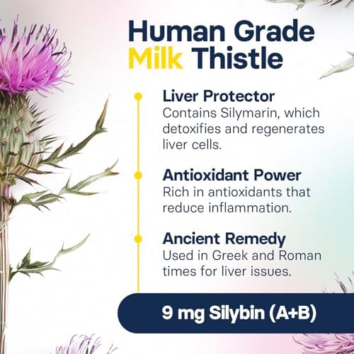 Liver Health Supplement for Small Dogs - Milk Thistle for Dogs Liver Support with S-Adenosylmethionine (Same) & Silybin - 30 Tablets