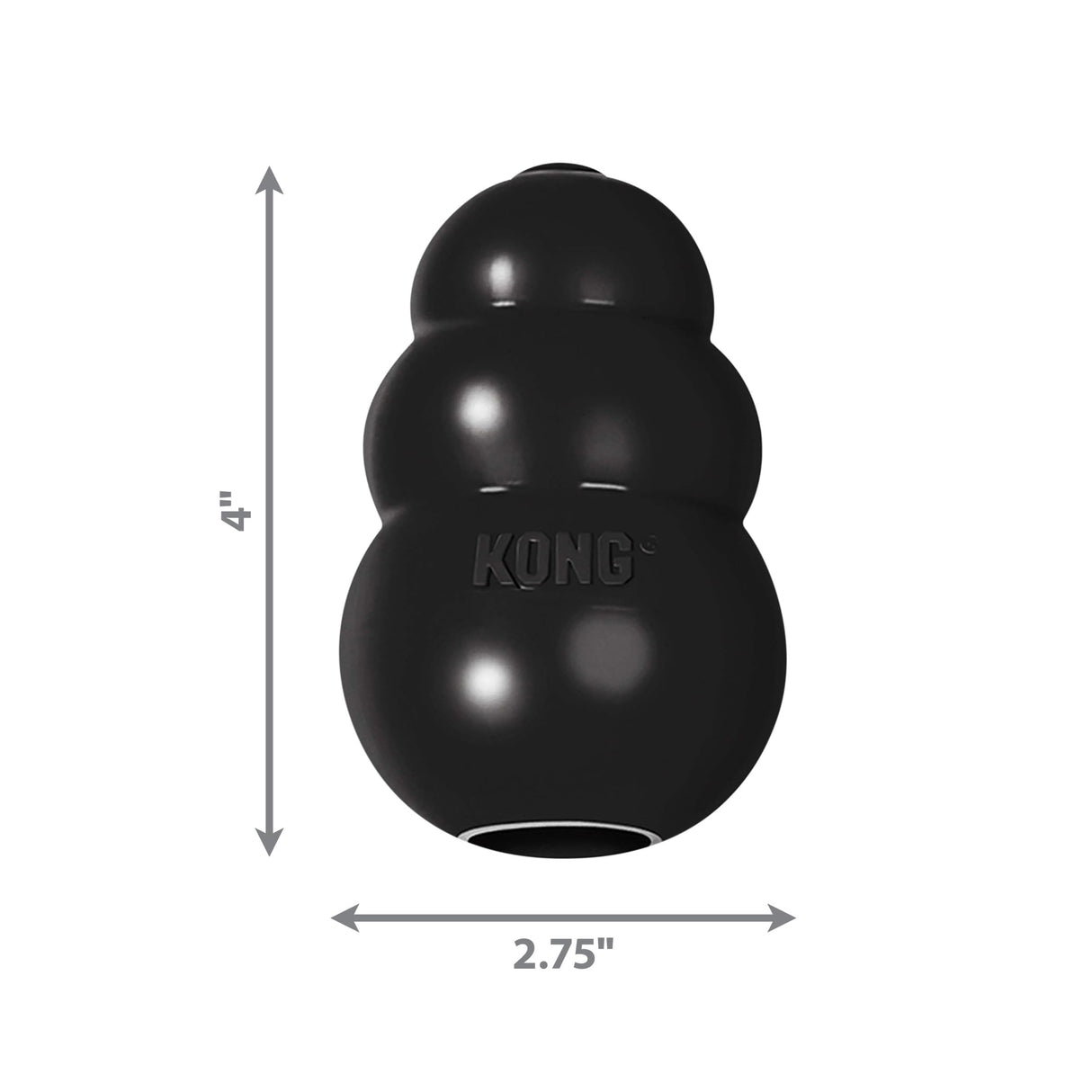 Kong Extreme Dog Toy 2-Pack, Large - Tough Chew Toys for Aggressive Chewers - Black Durable Rubber
